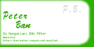 peter ban business card